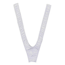 (White) Mankini Borat para hombre, tanga con tirantes en V, ropa interior de disfraz, tejido suave, elástico y liso, talla única, lavar solo a mano.