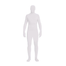 (White, 180CM) Combinaison intégrale à capuche en spandex extensible, zip arrière, pour Halloween et événements créatifs