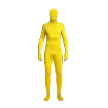 (Yellow, 140CM) Unisex Volwassen Full Body Spandex Unitard met achterrits, voor Halloween en creatieve evenementen, 11 kleuren beschikbaar