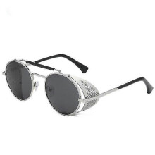 (Silver grey) Good Omens Devil Crowley David Tennant Zonnebril, Metaal+PC Cosplay Rekwisieten Bril, 1 stuk, Kleur zoals op de foto