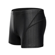 (Black, L) Waterdichte, sneldrogende, zeer elastische en ademende zwembroek voor heren, middelhoge taille, effen kleur, plus size.