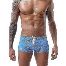 (Black, M) Boxer de bain homme taille basse, couleur unie, en polyester, idéal pour la plage, le surf et la baignade.