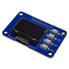 0,96 Tums OLED-Skärmmodul 12864 Skärmmodul med Matris och 4 Tangentbord IIC