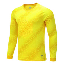 (yellow, 15-16 Years) Gewatteerd keepersshirt voor jongens, V-hals, lange mouwen, geometrische print, voetbaltrainingsshirt