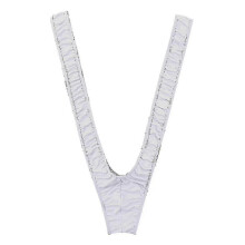 (White) Traje de baño tipo tanga para hombre con tirantes en V, tejido elástico y liso supersuave, talla única, lavar solo a mano.