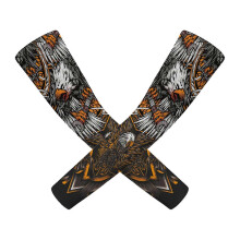 (009) Mangas de brazo con tatuaje de toro fresco y grueso, talla grande, transpirable, protección solar para actividades al aire libre