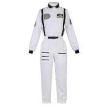 (White for Women, XS) Tuta spaziale astronauta tuta da volo, costume cosplay con zip per uomini donne coppie, Halloween, taglie XS-XXXL in poliestere