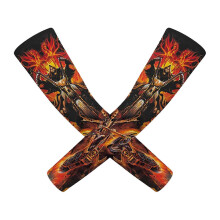 (001) Mangas de brazo con tatuaje de toro fresco y grueso, talla grande, transpirable, protección solar para actividades al aire libre