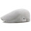 (White) Adjustable Mesh Newsboy Cap, Men Plain Polyester Flat Cabbie Hat, 55cm-60cm Head Circumference, 10cm Depth 1