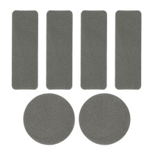 (dark gray) Parches de reparación de calzado, franela autoadhesiva, impermeables para agujeros, 6 unidades, color negro.