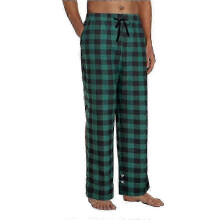 (GREEN, L) Weiche Herren-Pyjamahose mit Karomuster, Taschen, lockerer Passform, Kordelzug im Bund, Größen S-2XL