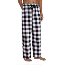 (BLACK, S) Weiche Herren-Pyjamahose mit Karomuster, Taschen, lockerer Passform, Kordelzug im Bund, Größen S-2XL