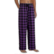 (PURPLE, XL) Weiche Herren-Pyjamahose mit Karomuster, Taschen, lockerer Passform, Kordelzug im Bund, Größen S-2XL