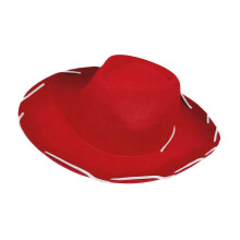 (Red) Western cowboyhoed, brede platte rand, non-woven stof, zonbeschermende hoed voor volwassenen, cosplay cowboy themafeest, outdoor, reizen, strand