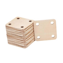 (12 Pieces) Cartes de tissage en bois, 12 pièces carrées vierges à 4 trous, fournitures pour tissage à table et bricolage décoration maison