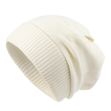 (Off white1) Cappello teschio senza tesa oversize unisex, cotone spesso caldo antivento per autunno inverno, misura 56-60cm