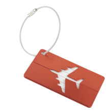 (Orange) Luggage Tags with Loop Name ID Address Card, Metal Travel Baggage Identifier for Suitcase Backpack, Multiple Colours Available