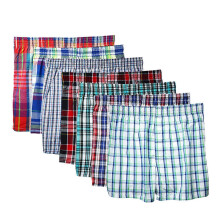 (6XL) Bóxer de cuadros vintage de algodón para hombre, con cintura elástica para dormir y uso en casa, varias tallas