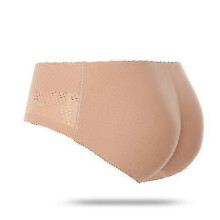 (Skin Color low waist, M) Naadloze corrigerende onderkleding voor dames met billenliftend effect, buikcontrole en gewatteerde heupversterkende slip.