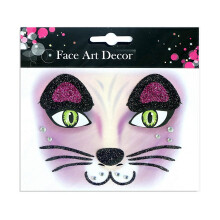 (cat) Glitzernde Gesichts-Schmucksticker für Festivals und Partys, temporäres Glitzer-Make-up mit Kristallen, 10 verschiedene Designs