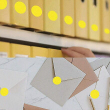 (c517) 500-Piece Roll of Round Stickers, Writable & Removable for Organisation & Colour Coding