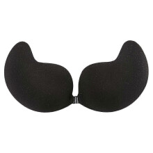 (Black classic, D) Zelfklevende bh met onzichtbare siliconen voor jurken met open rug, strapless push-up ondersteuning