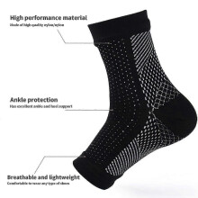 (White, S M) Neuropathy Compression Socks for Arthritis & Tendinitis Relief Breathable Nylon Ankle Support Sports