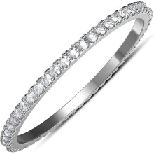 (Silver, 8) Anillos apilables compatibles con Oura Ring, chapados en oro de 14 quilates, paquete de 2, circonita cúbica