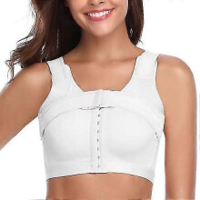 (white, S) Bralette voor vrouwen met borststeun aan de voorkant, implantaatstabilisator en brede schouderbanden, ideaal voor na een operatie.