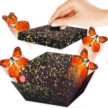 (color B, 128*128*120mm) Flying Butterfly Box Surprise Gift with Flying Butterfly for Birthdays Weddings Home Decor