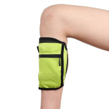 (Green) Waterproof Sports Leg Bag, Mini Phone Pouch for Phones Under 6 Inches, Adjustable Breathable Elastic Running Cycling Storage Bag