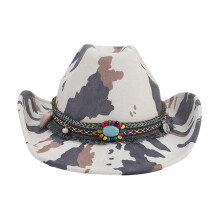 (17) Cappello da cowboy con stampa mucca per uomo e donna, con tesa curva, ideale per primavera ed estate.