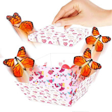 (color E, 128*128*120mm) Flying Butterfly Box for Birthdays Weddings Party Favours Home Decor Reusable Eco Friendly