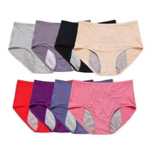 (8 Colors L) Paquete de 6 braguitas impermeables para incontinencia femenina, de algodón, de talle alto, tallas disponibles: L a 8XL.