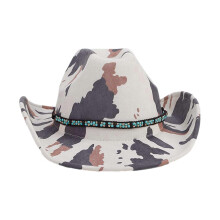 (4) Cappello da cowboy con stampa mucca per uomo e donna, con tesa curva, ideale per primavera ed estate.