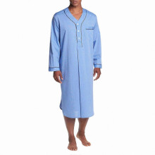 (Blue, XL) Set di pigiami da uomo a maniche lunghe in cotone, collo a V, vestibilità comoda, blu e grigio, taglie M L XL 2XL