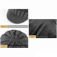 (Dark Grey) Wintermuts voor heren met oorklappen - Winddichte, thermisch gevoerde polyester muts voor buitenactiviteiten
