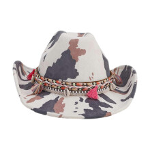 (16) Cappello da cowboy con stampa mucca per uomo e donna, con tesa curva, ideale per primavera ed estate.