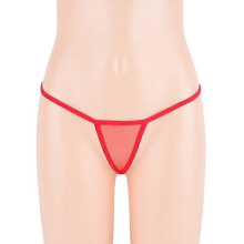 (red, one size) Damen-Tanga-Slip aus Nylon mit niedrigem Bund und Spitze, ultradünn, transparent, atmungsaktiv, nahtlos, einfarbig, nur Handwäsche