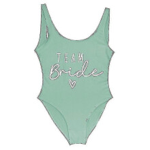 (green, XXXL) Women's Gold Print Team Bride One-piece Swimsuit, Bachelorette Party Summer Beachwear Bathing Suit, S-3XL, No Pad