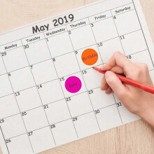 (C976) 500-Piece Roll of Round Stickers, Writable & Removable for Organisation & Colour Coding