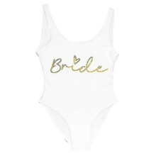 (bride2, XXL) Damen-Badeanzug „Team Bride“ mit Goldprint, ideal für Junggesellinnenabschiede und Strandpartys, Größen S–3XL, ohne Polsterung