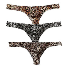 (XXL) Men's Leopard Print Thong G-String Underwear, Breathable Stretch Microfiber, All Seasons, Regular Sizing, Hand Wash Only