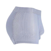 (Llight Blue, L) Ropa interior de hombre de nailon transpirable con malla, cintura sin costuras, para uso diario y ejercicio