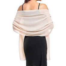 (Beige 53) Dames transparante chiffon sjaal, lichtgewicht polyether, effen model voor zomer feestjes