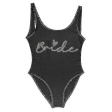 (bride7, XL) Women's Gold Print Team Bride One-piece Swimsuit, Bachelorette Party Summer Beachwear Bathing Suit, S-3XL, No Pad