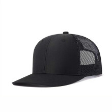 (Black) Casquette trucker en maille, lin et coton, bord large, protection solaire, réglable, pour hommes et femmes, toutes saisons