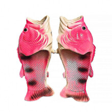 (Pink, 28 to 29) Summer Unisex 3D Fish Flip Flops, PVC Slippers for Outdoor and Indoor Casual Wear