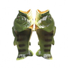 (Green, 44 to 45) Summer Unisex 3D Fish Flip Flops, PVC Slippers for Outdoor and Indoor Casual Wear