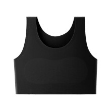 (Black, L) Transgender FTM Chest Binder, Nylon Traceless Invisible Swim Binder Bra, Double Layered, For Large Breasts, Multiple Sizes Available